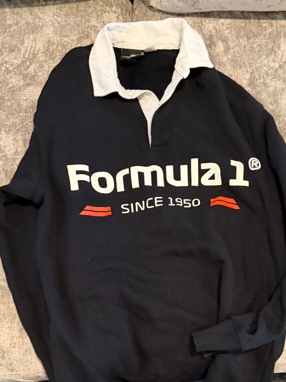 H&M black Formula 1 Rugby Shirt Size M